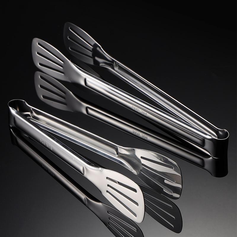 304 Stainless Steel Three-wire Food Clip Bread Clip Steak Clip Barbecue Anti-scalding Tool 1mm Thick Multi-size