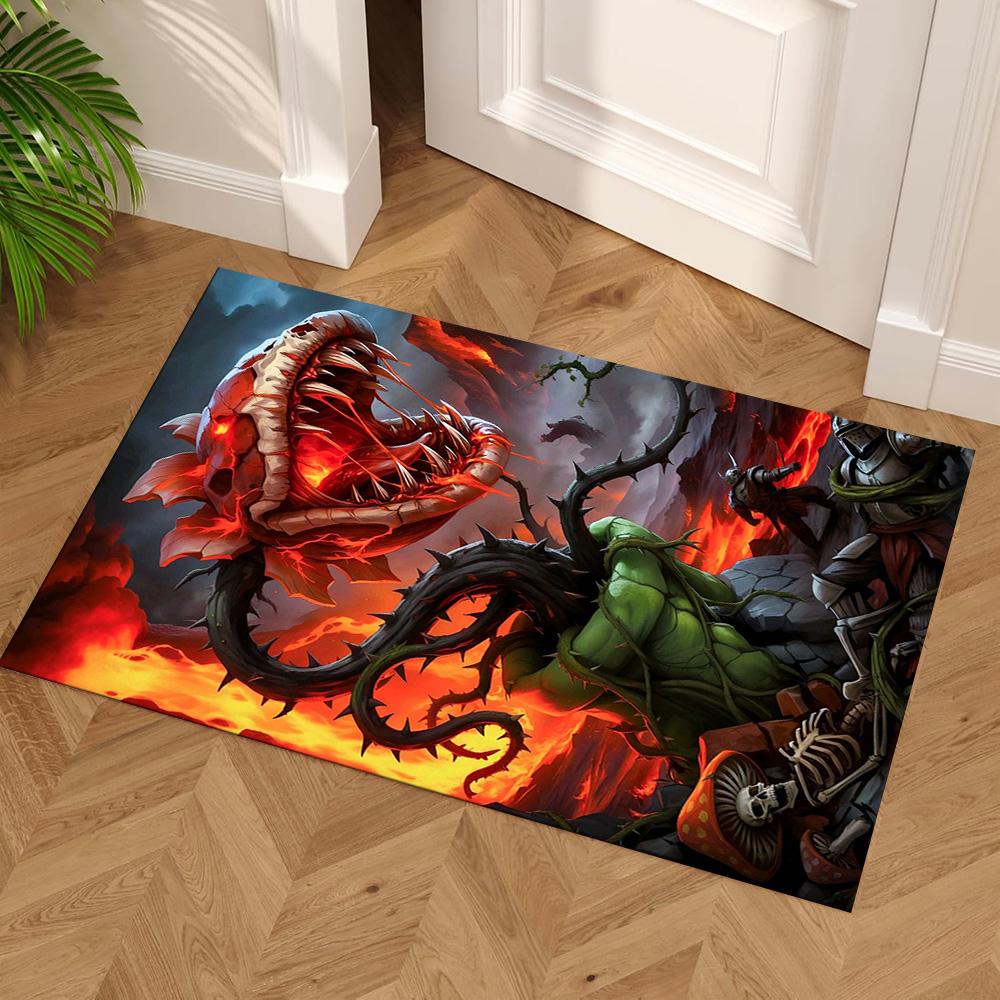 Plants Vs. Zombies Floor Rug Office Rug Design for Living Rooms Decorate room Dining Room Game Room Anti-slip Rug Anime Office Decor Wedding Party Gif