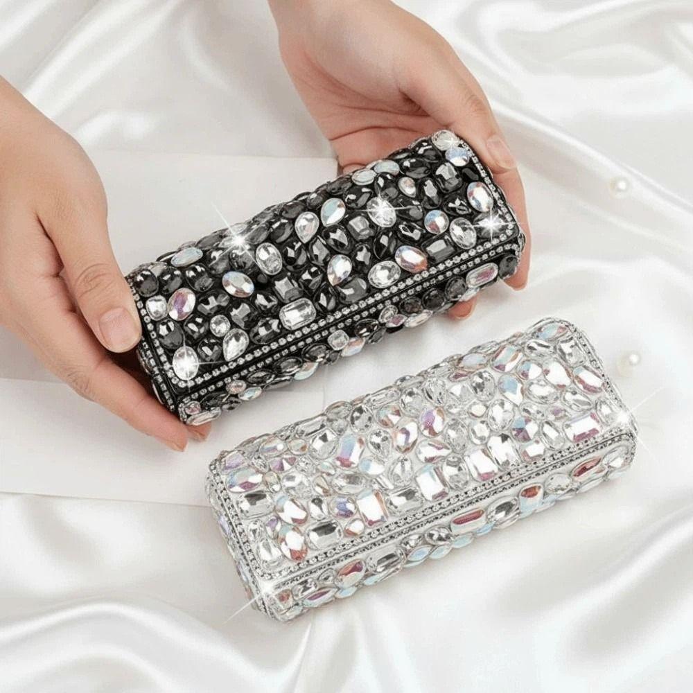 Блестящий Футляр для Очков со Стразами Кожаный Защитный Чехол для Солнцезащитных Очков для Подарков