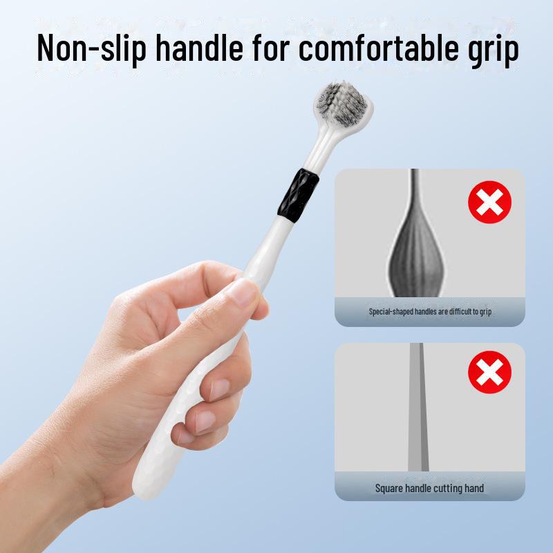 Advanced Antibacterial Spiral Adult Toothbrush with Soft Bristles and Triple Heads