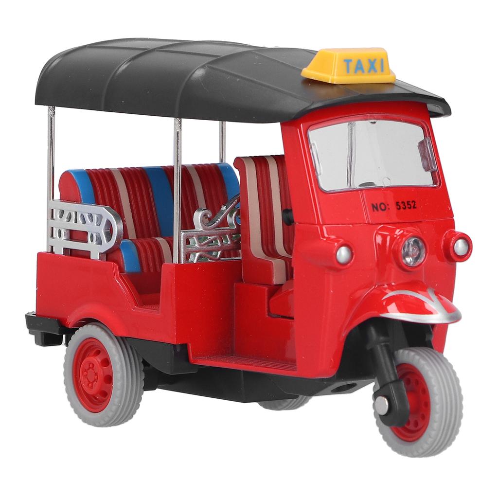 Pull Back Thai Tricycle Simulation Alloy Tuk Tuk Car Model Toy Children Vehicle ToyRed