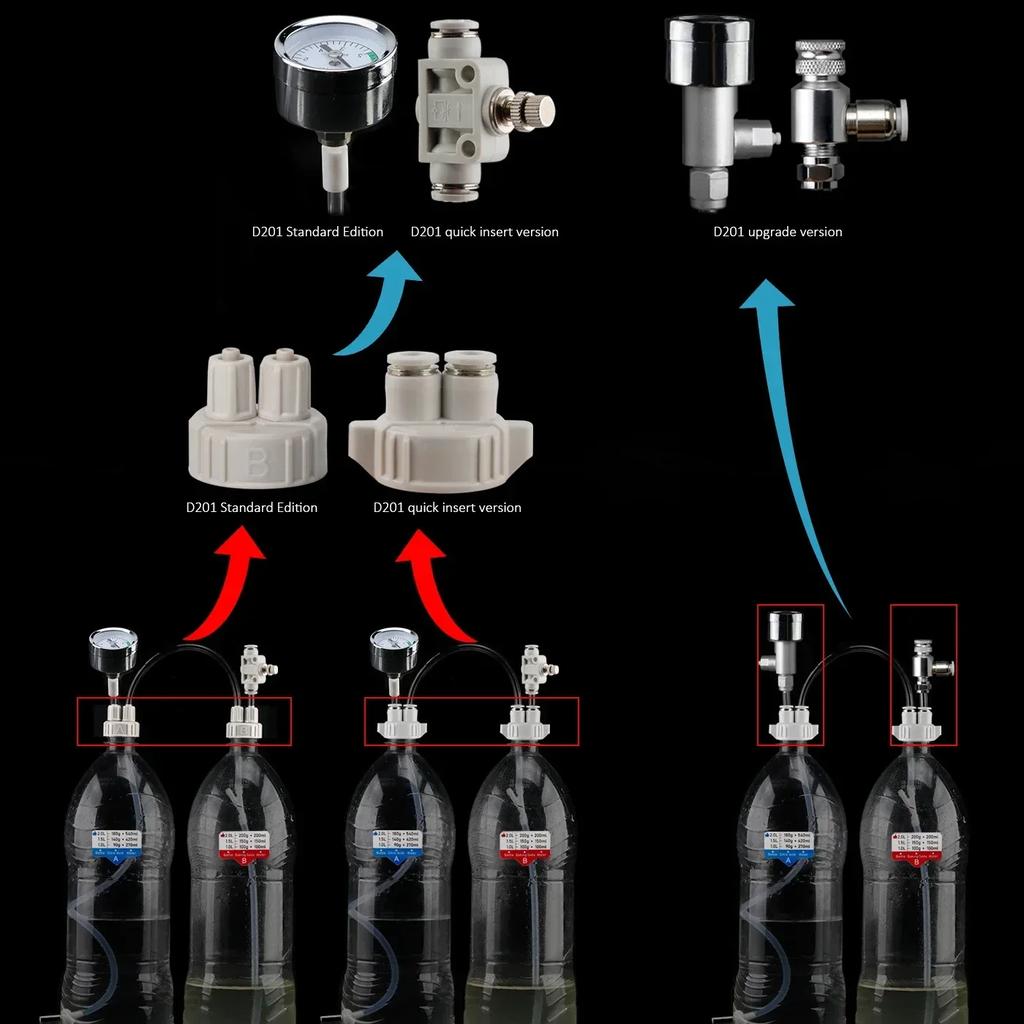 Система генератора CO2 из баллона из нержавеющей стали, двойной аквариумный комплект системы генератора CO2, реактор для углекислого газа