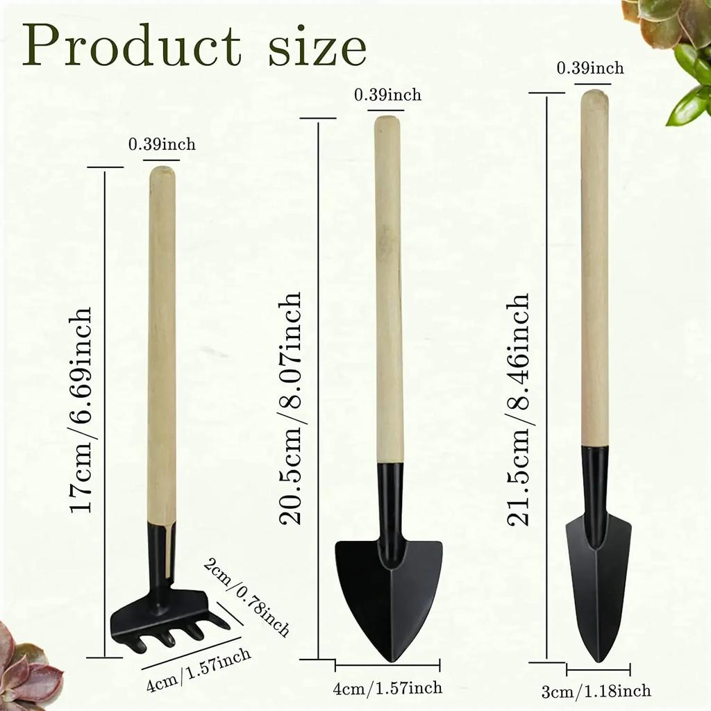 Gardening Tools Three-Piece Set Mini Garden Tools Multi-Function Shovel Harrow Shovel Household Plant Pine Soil Shovel