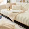 Gray Stripe Sofa Towel Rabbit Plush Warm Sofas Cover Thicken L Non-slip Couch Cushion Living Room Slipcovers Home Decor