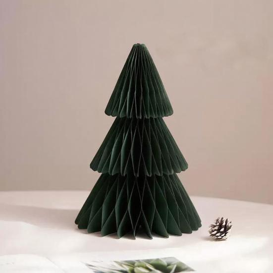 Yousheng Christmas Tree Decoration Hanging Ornament Easy Assembly Festive Hanging Decor 3D Honeycomb Paper Decoration