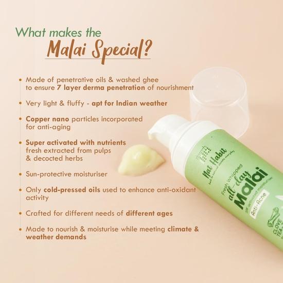 Nat Habit Fresh Whipped Face Cream, Clove Tea-Tree Terpene+ All Day Face Malai For Anti-Acne, Face Moisturisation (30gm, Pack of 1)