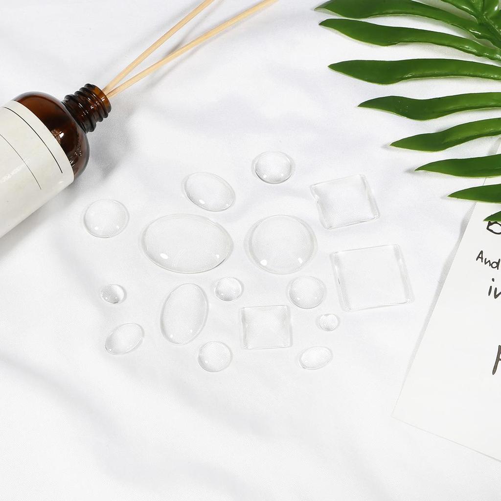 Прозрачный стеклянный кабошон с плоской задней стороной для украшения ювелирных изделий и колец DIY