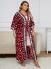 EDOLYNSA Красное женское свободное кимоно в горошек больших размеров, кардиган, богемный халат с принтом, купальник, дышащая пляжная одежда, туника Q1414