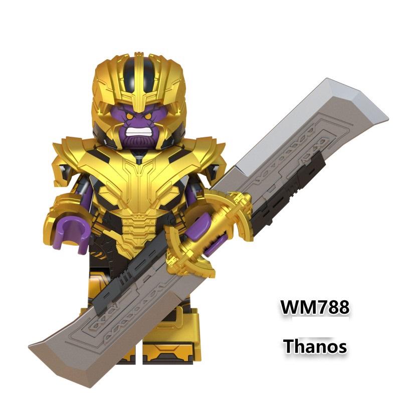 Mini Action Figure Superhero Avengers Thanos Black Panther War Machine Iron Man Building Blocks Toys