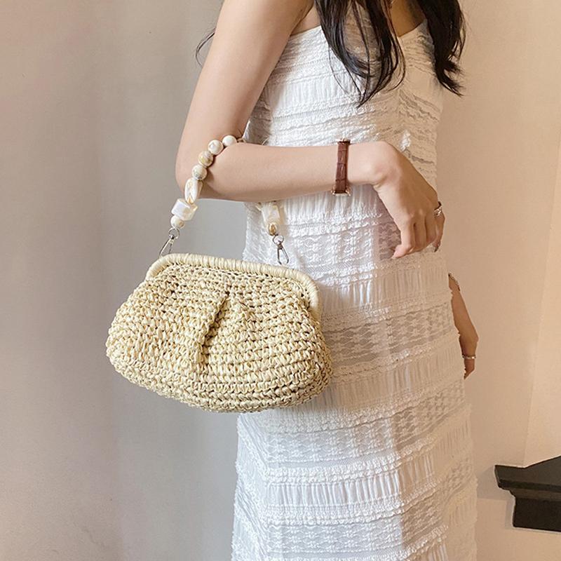 Woven Straw Bag Women's New Niche Design High-end Summer All-match Handbag Shoulder Armpit Bag