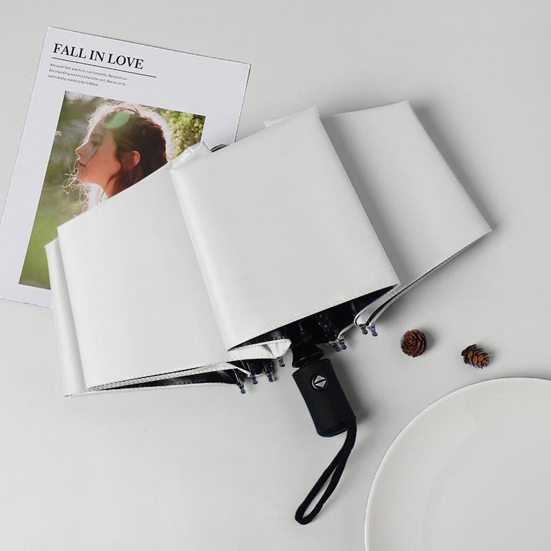 Зонт Зонт Складной Улучшенный Солнцезащитный Зонт Виниловый Трехсекционный Солнечный Зонт Двойного Назначения от Солнца и Дождя Большой Автоматический Зонт