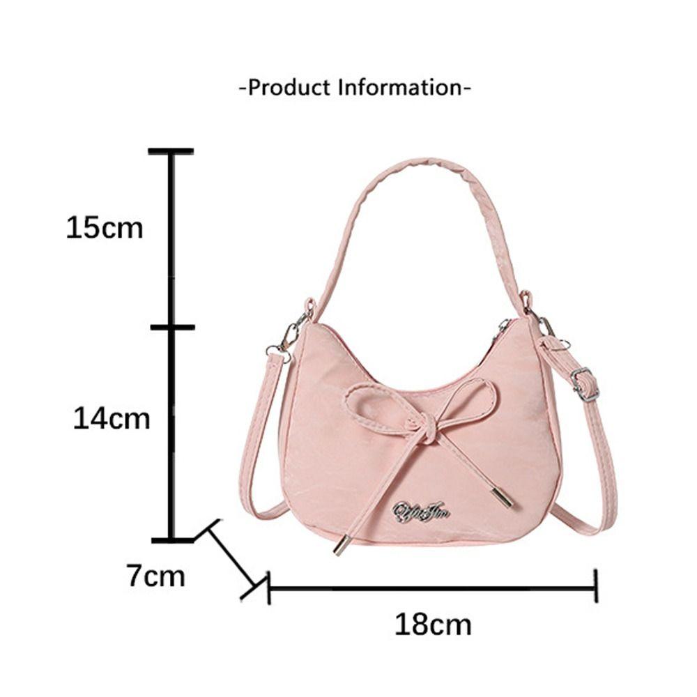 Underarm Bag Solid Color Shoulder Bag High-end Portable Crossbody Bag Butterfly Knot Small Size Handbag Versatile Use