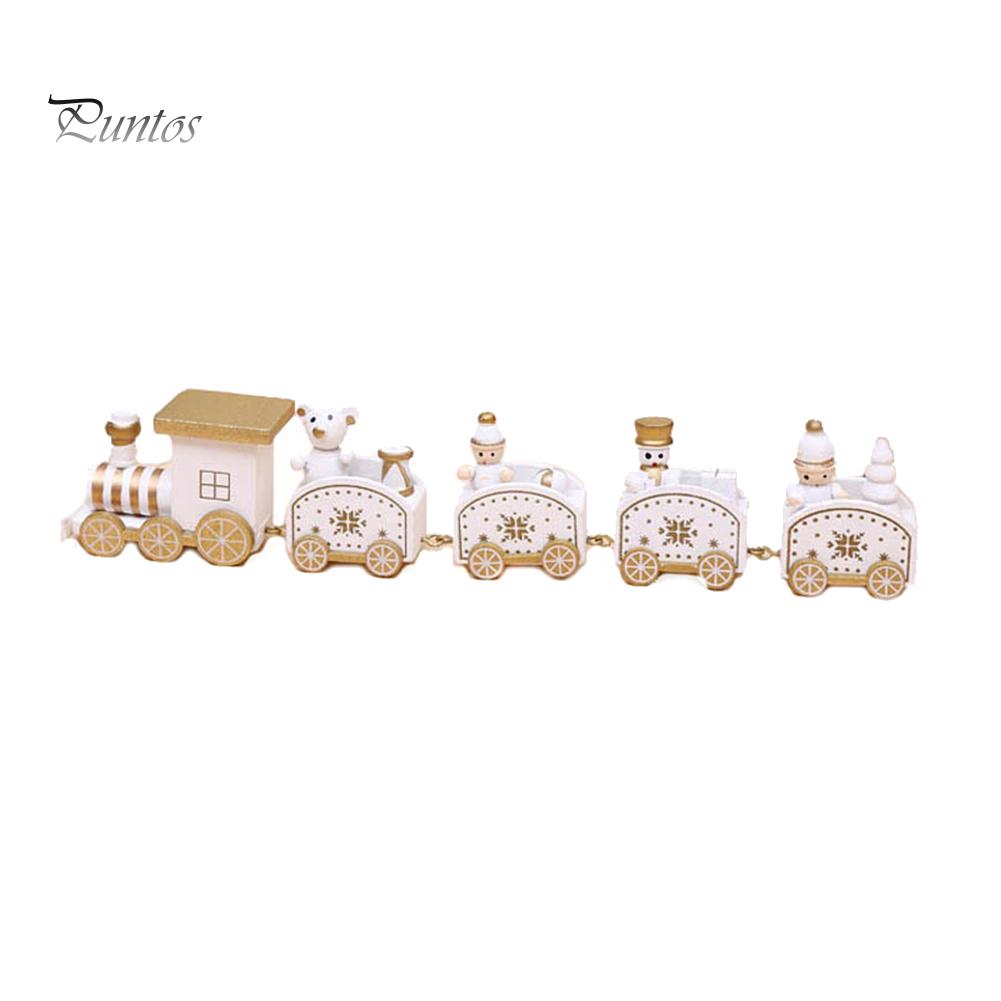 Puntos Christmas Smowman Bear Train Model Desktop Decoration Детская игрушка Рождественский праздничный подарок