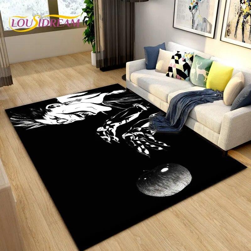 Большой ковер в стиле аниме Death Note, коврик для гостиной, дивана, детской комнаты, кухонный коврик для ванной комнаты, мягкий нескользящий напольный коврик
