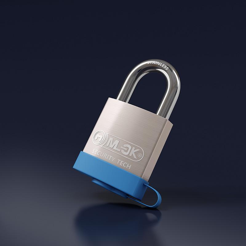 MOK High Security Finger Lock IP68 Waterproof Heavy Duty Padlock with Polished Finish Anti-Theft Feature