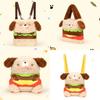 Dog Hamburger Plush Backpack Large Capacity Handbag Cute Kids Gift Birthday