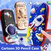 Large Capacity Pencil Case Drop Resistant Capybara/Panda/Astronaut Stationery Box Waterproof Multi-functional