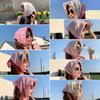 55Cm  Sweet Floral Print Small Square Scarf For Women Girl Cute Soft Flower Scarf Hairband Headband Korean Hair Scarves