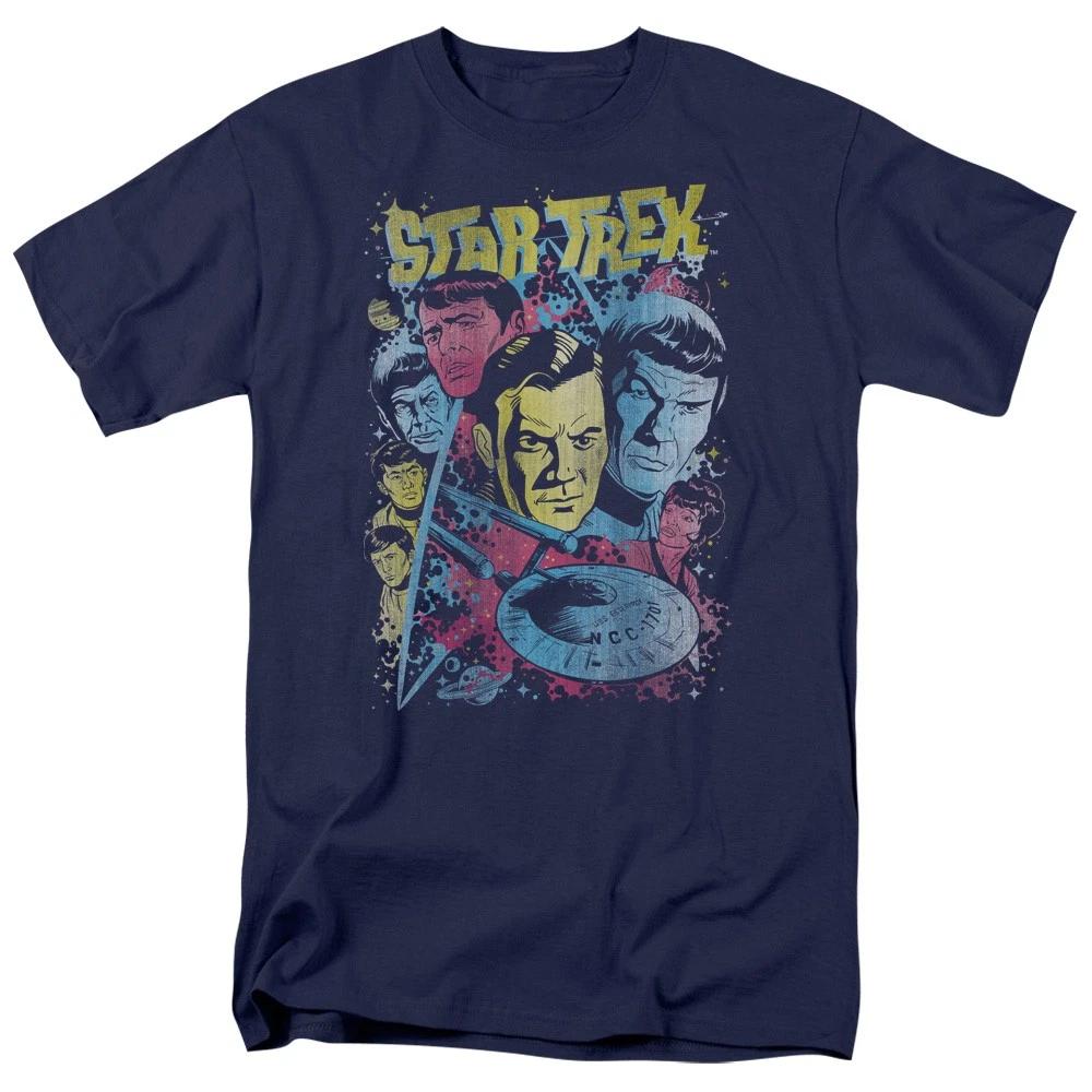 Star Trek - Classic Crew Illustrated - Unisex Short Sleeve Children's T-shirt - Blue