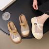 Half Slippers 2025 Summer New Round Head Fashion Korean Version Mesh Breathable Platform Casual Slippers Women's Shoes Cool Slippers