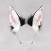 Lolita Plush Hair Hoop Wolf Ears Headwear with Metal Ring Furry Headband Cute Anime Fancy Dress Cosplay Accessories
