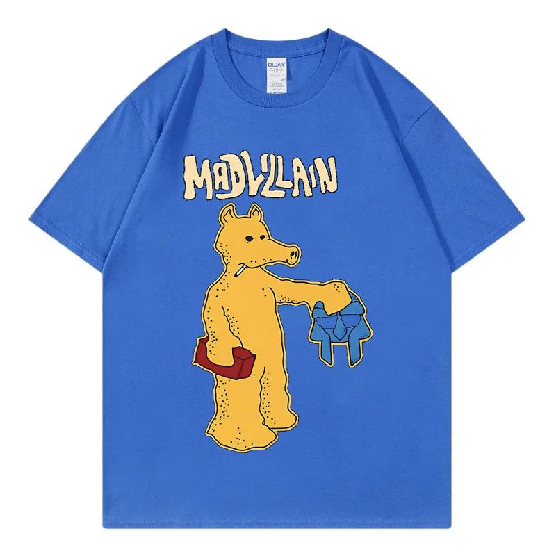 Забавные мультяшные футболки с рэпером Quasimoto Mf Doom Mad Villian, графические футболки для мужчин и женщин, хип-хоп мода, футболка с коротким рукавом