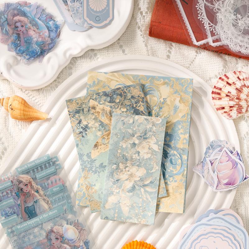 130Pcs Vintage Literary Style Scrapbook Material Pack Retro Journal DIY Craft Paper Sticker Set for Diary Album Supplies