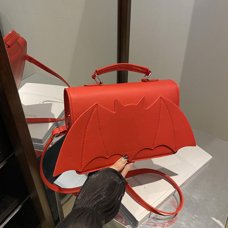 Yogodlns Готическая женская сумка через плечо Крыло летучей мыши Женские сумки с верхней ручкой Креативная шикарная сумочка из ПУ кожи Хэллоуин Новинка Сумка кроссбоди Кошелек