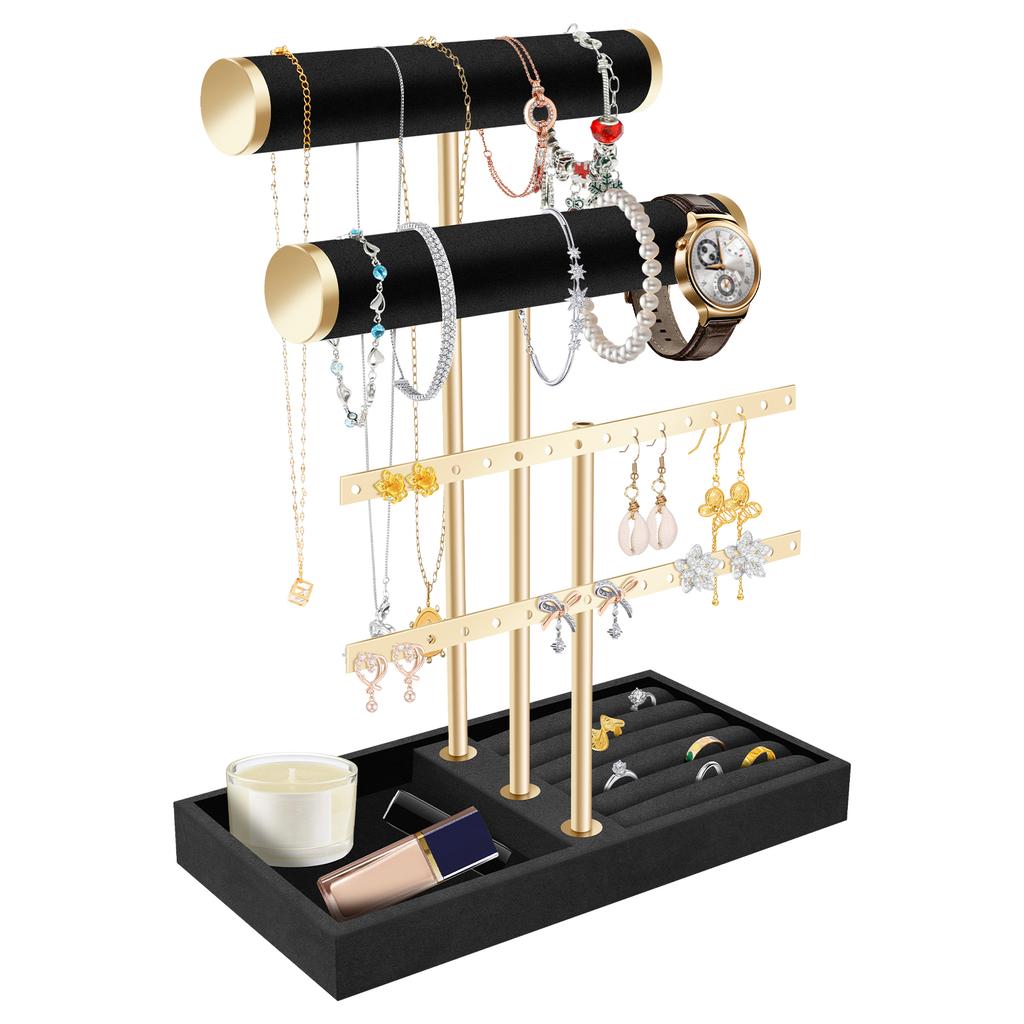 Jewelry Bracelet Storage Display Metal Necklace Bracelet Anklet Stud Earring Jewelry Storage Rack T-Bar Jewelry Display Holder