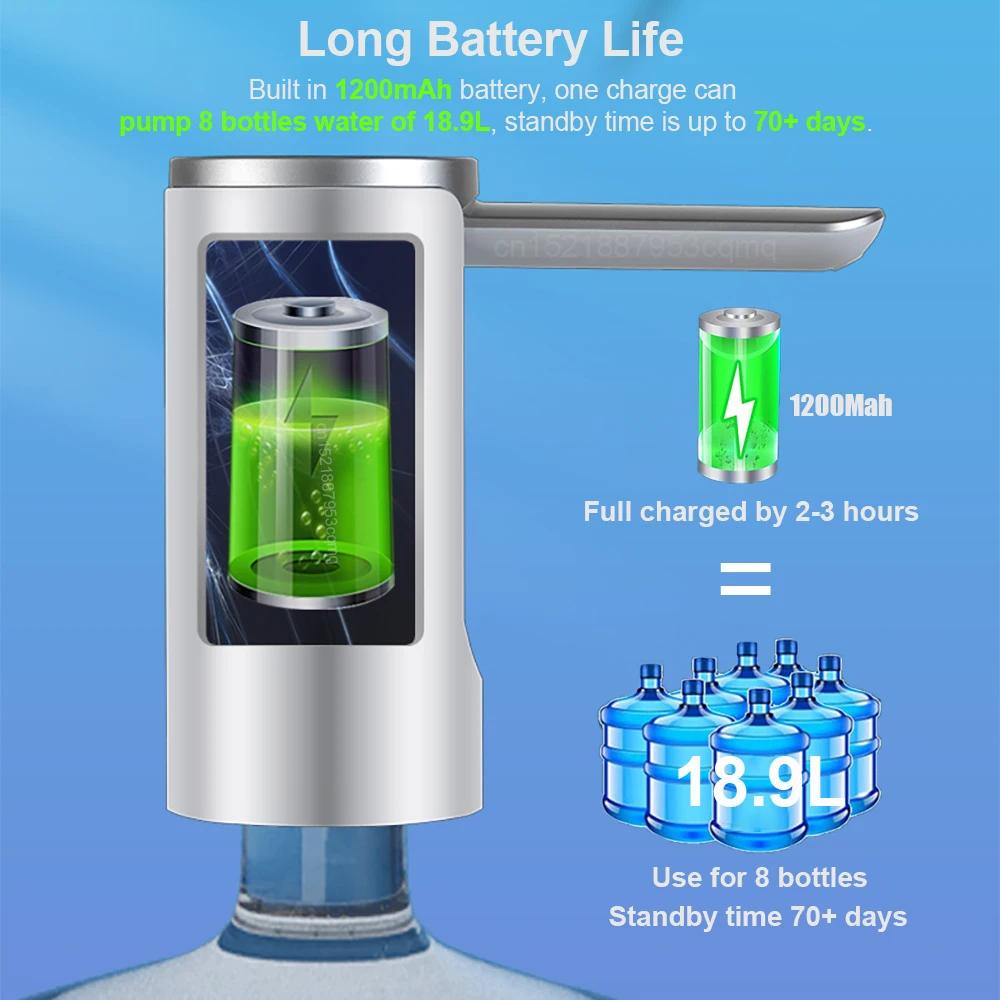 Electric Water Gallon Pump Foldable Automatic Water Dispenser 19 Liters Bottle Rechargeable Desktop Smart Drinking Water Pump