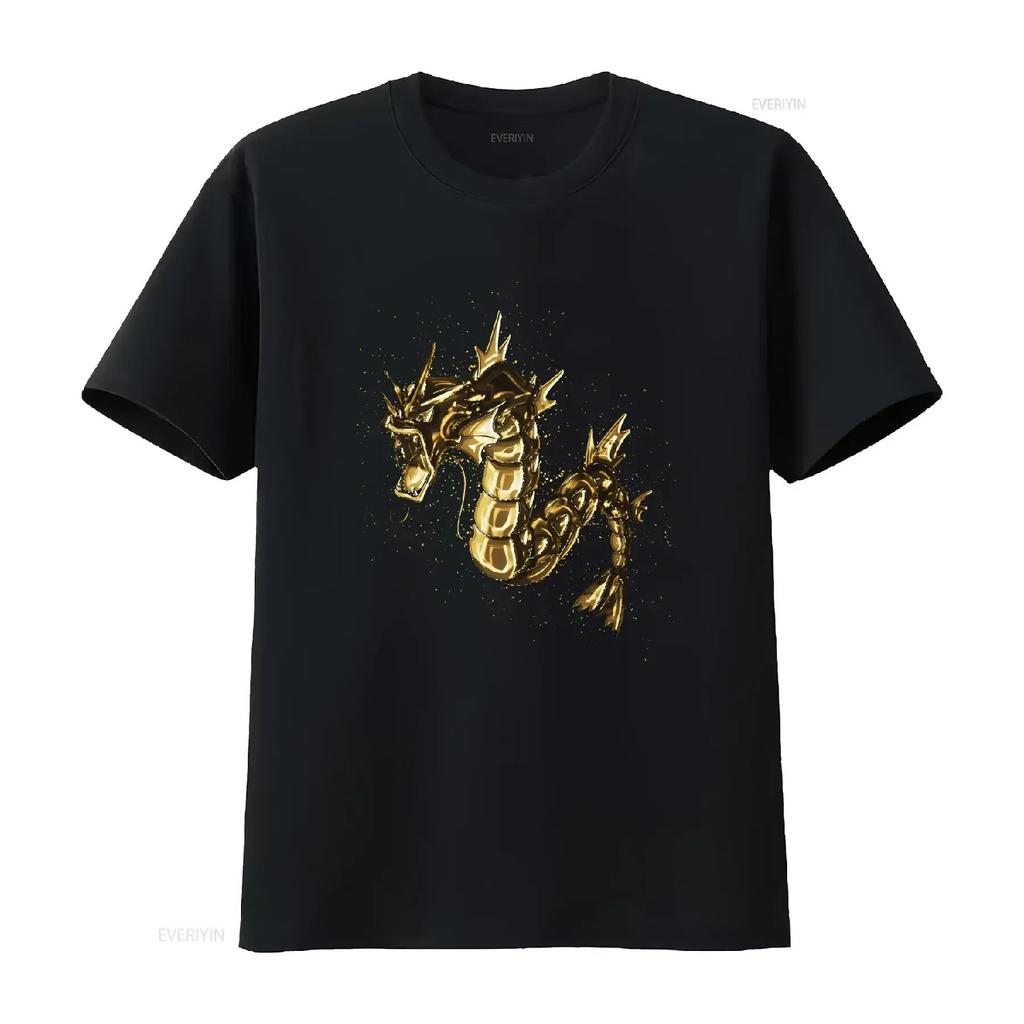 Black T Shirt Children Leviator Gyarados vintage Washed Slightly fashion Unisex Versatile Stylish Top For Everyday Wear homme