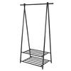 Вешалка-стойка для одежды, стойка для одежды с 2-уровневой полкой для хранения обуви и корзин, металлическая рама, экономия пространства