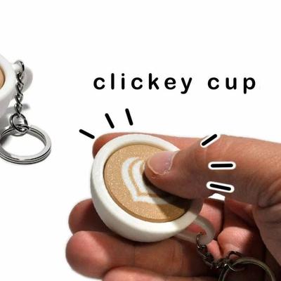 Food Funny Finger Button Pendant 3D Printed Coffee Calming Keychain Clicker Key Chain Kids Toy