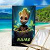 1pc Groot2 Beach Towel with Custom Name, Beach/Swimming/Bath/Picnic/Camping Towel, Suitable for Seaside Beaches