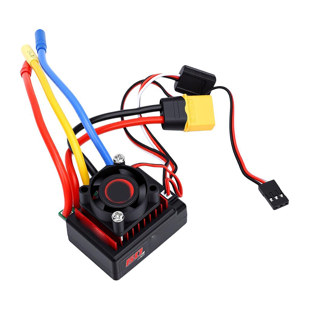 60A Brushless ESC for RC Car Boat Water Proof ESC with Overheat Protection XT60 Connector 4.0mm Banana Plug