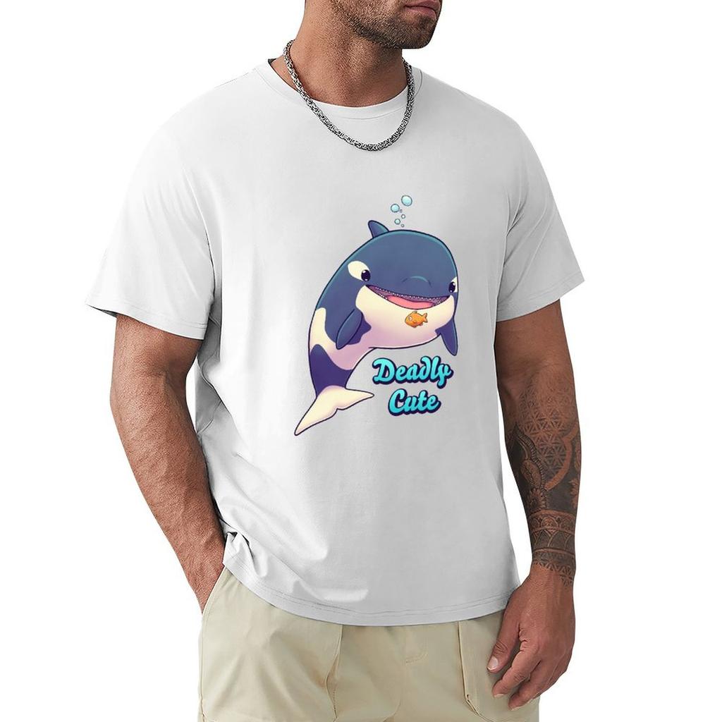 Deadly Cute Orca  Kawaii Whale Sea Life Animals TShirt hippie clothes Man tshirt Mens t shirts