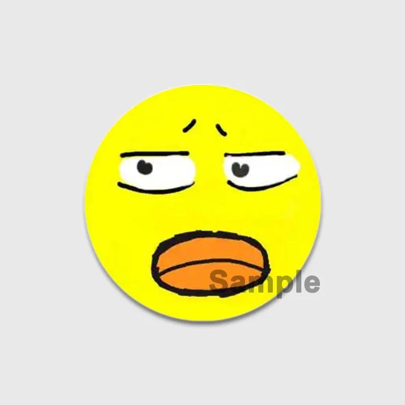 32/44/58mm Cartoon Honk White Goose Brooches Pins Cute Animal Duck Round Badges Clothes Lapel Pin Fashion Jewelry Gift Accessory