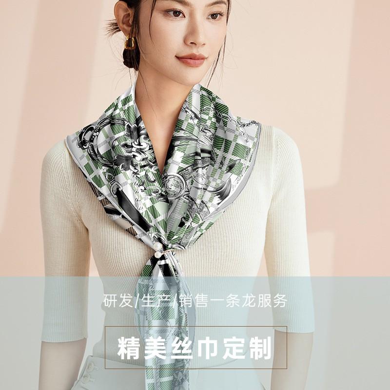 Double-sided Floral Print 100% Silk Scarf 86x86cm Premium Square Shawl Gift
