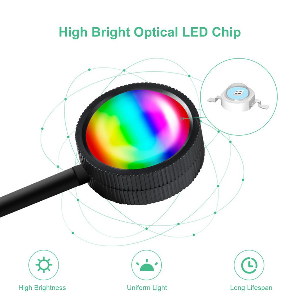 RGB лампа Sunset Atmосферы, регулируемая на 360 градусов проекционная лампа заката, USB романтические светодиоды, ночник