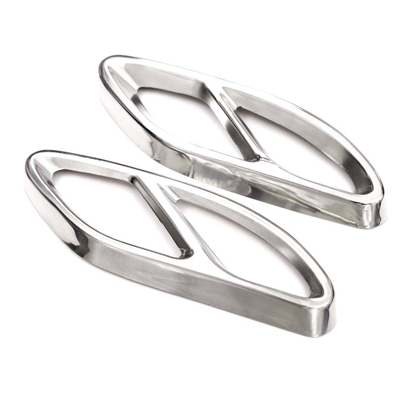 2 шт., накладка на выхлопную трубу из нержавеющей стали для Mercedes Benz ABCE GLC GLE Class W176 W246 W205 W213 AMG, Стайлинг автомобиля