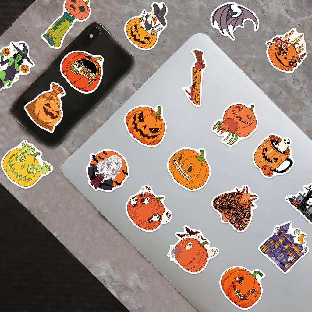 50 Cartoon Halloween Party Graffiti Stickers Decorate Guitar Notebook Suitcase DIY