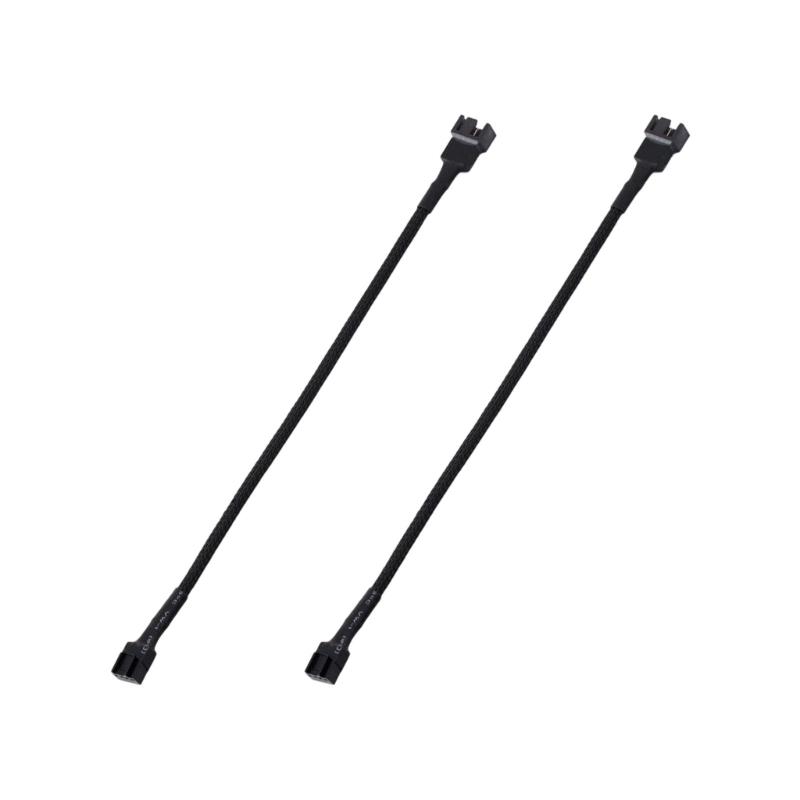2Piece 4Pin PWMs Computer Fan Extension Cable Set 26cm Length for Enhances Airflows and Noise Reduction
