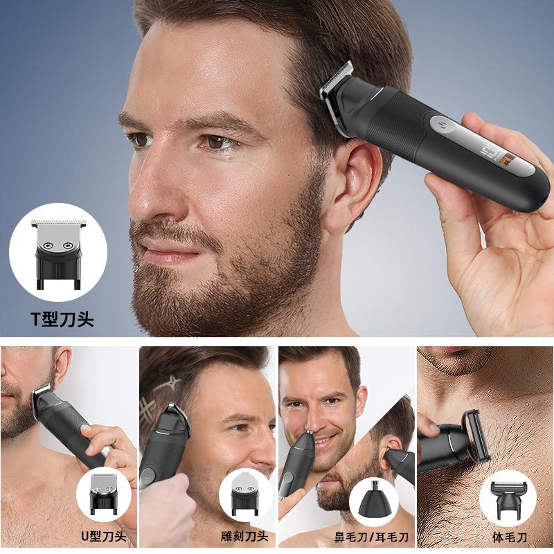New multifunctional men's multifunctional body hair trimmer household hair clipper 5-in-one shaver nose hair trimmer
