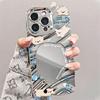 Mirror Phone Case for iPhone 16 11 13 14 for 16 Pro 12 13 15 16 Pro Max for Samsung A15 A16 A35 A55 Cute Cloud Flower Puppy Electroplated Phone Case
