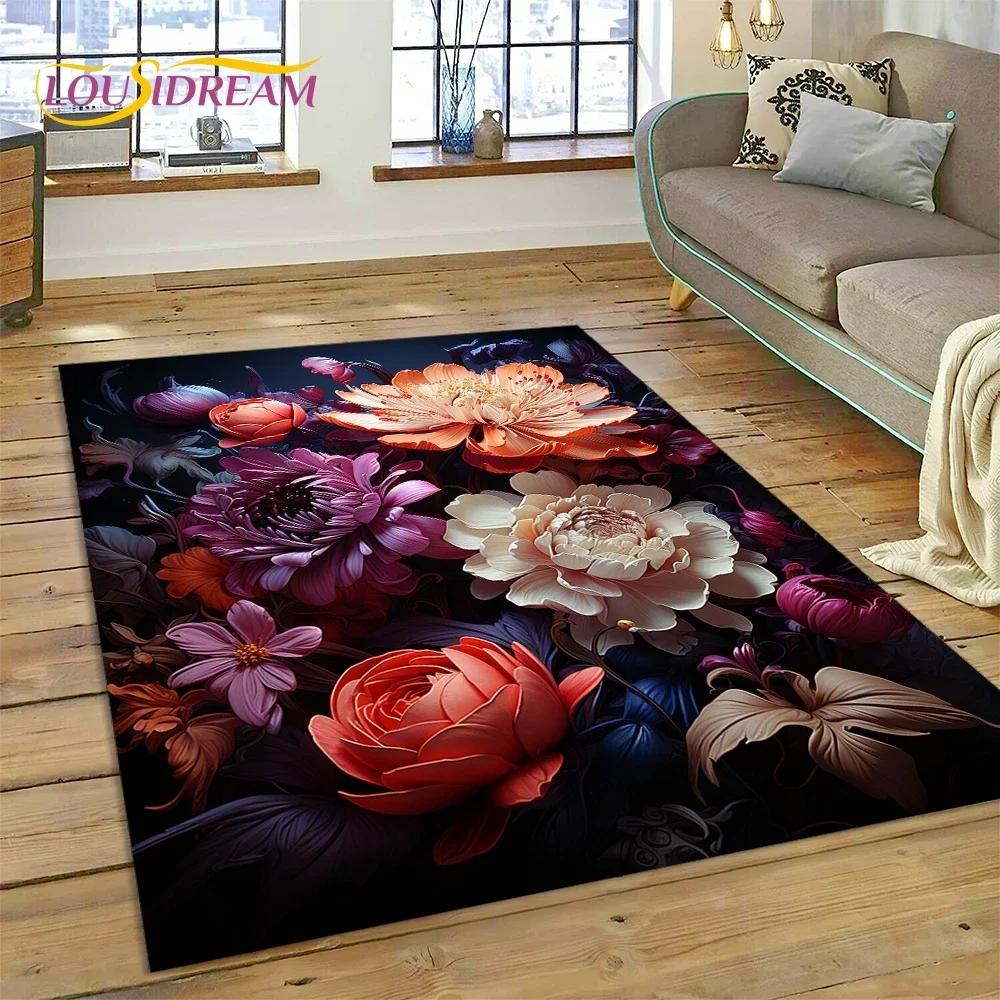 3D Dream Sun Flowers Скандинавский ковер с ромашками для спальни, гостиной, дома, украшение для дивана, детский игровой большой коврик для пола