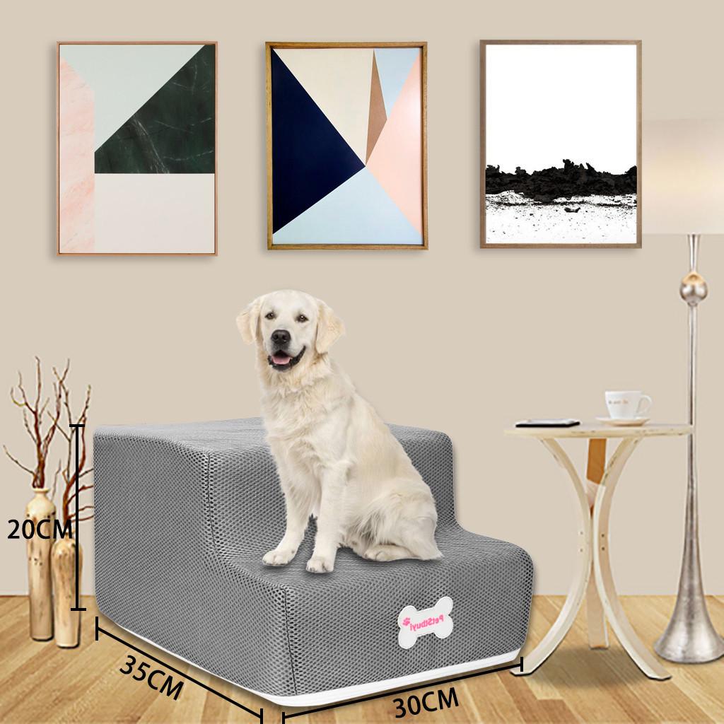 Новая дышащая сетка, складная лестница для домашних животных, съемная кровать для домашних животных, пандус для кошек и собак, 2 ступени