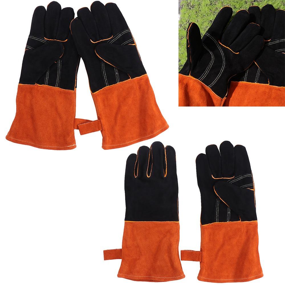1 пара термостойких рабочих защитных перчаток, защита труда, сварочные перчатки, кожаные сварочные перчатки, садовые