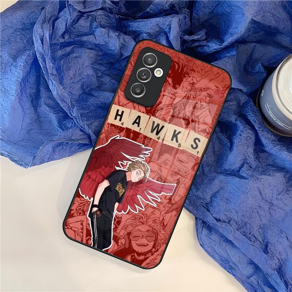 Чехол для телефона My Hero Academia Hawks для Samsung S25 S24 S30 S21 S23 S20 S22 Fe S10 E S9 Note 20 Pro Ultra Plus стеклянная крышка