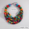 Африканский циркон Тренд 2025 Богемный этнический стиль Многослойное ожерелье ручной работы из деревянных бусин для женщин Аксессуары для вечеринок