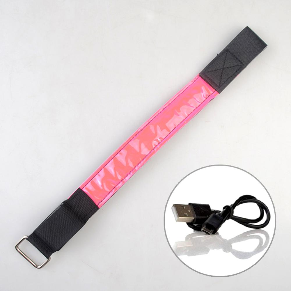 Светодиодный нарукавный браслет для бега с USB-зарядкой, светоотражающие полосы, снаряжение для велосипедистов, ночная безопасность, светящаяся лента для бегунов, велосипедистов, пешеходов, концертов